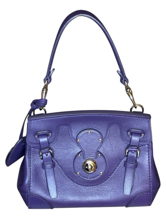 Ralph Lauren Handbags - Ralph Lauren Mini Ricky Satchel | Purple Leather | Silver Hardware